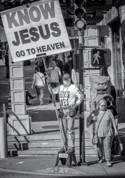 Standing on the Jesus Stool, San Francisco, 2022